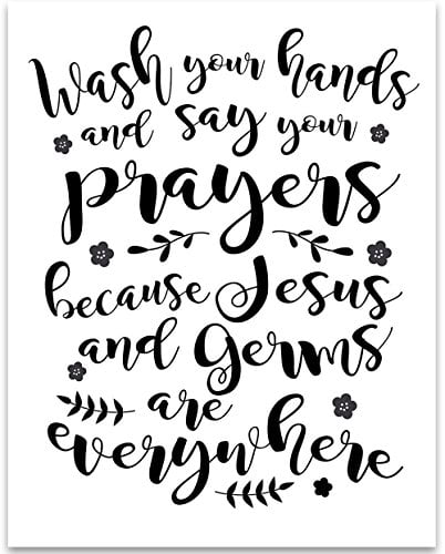Clean Your Palms and Say Your Prayers - 11x14 Unframed Typography Artwork Print - Terrific Humorous Estimate Decor image relating to Wash Your Hands and Say Your Prayers Printable titled Clean Your Arms and Say Your Prayers - 11x14 Unframed Typography Artwork Print - Superior Amusing Quotation Decor